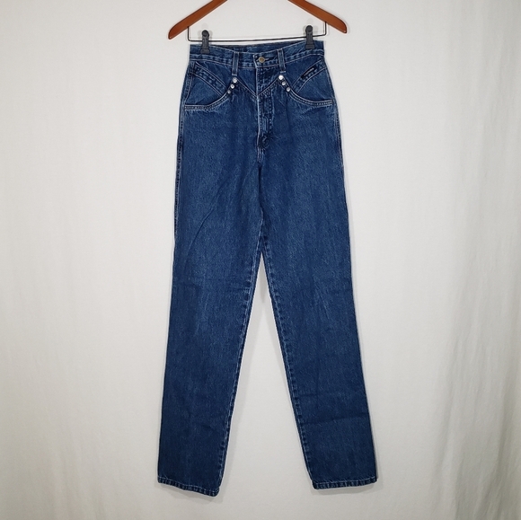 Rockies Vintage 80s Western Straight Leg High-Rise Medium Wash Jeans 29 / 9 Long - Picture 1 of 10